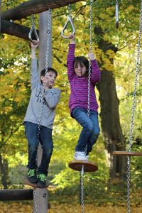 Kids playing on playground