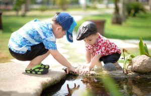 Kids playing in water